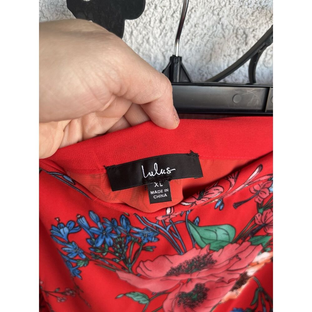 Lulus Bloom With A View Of Red Maxi Wrap Skirt - XL - Multicolored - Picture 7 of 9